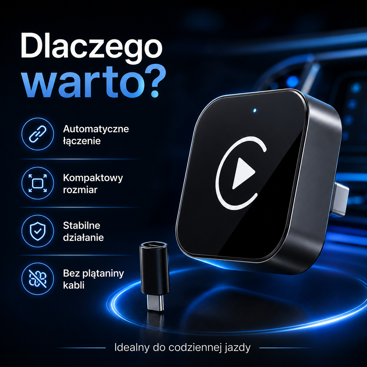 GlowLink – bezprzewodowy adapter CarPlay i Android Auto