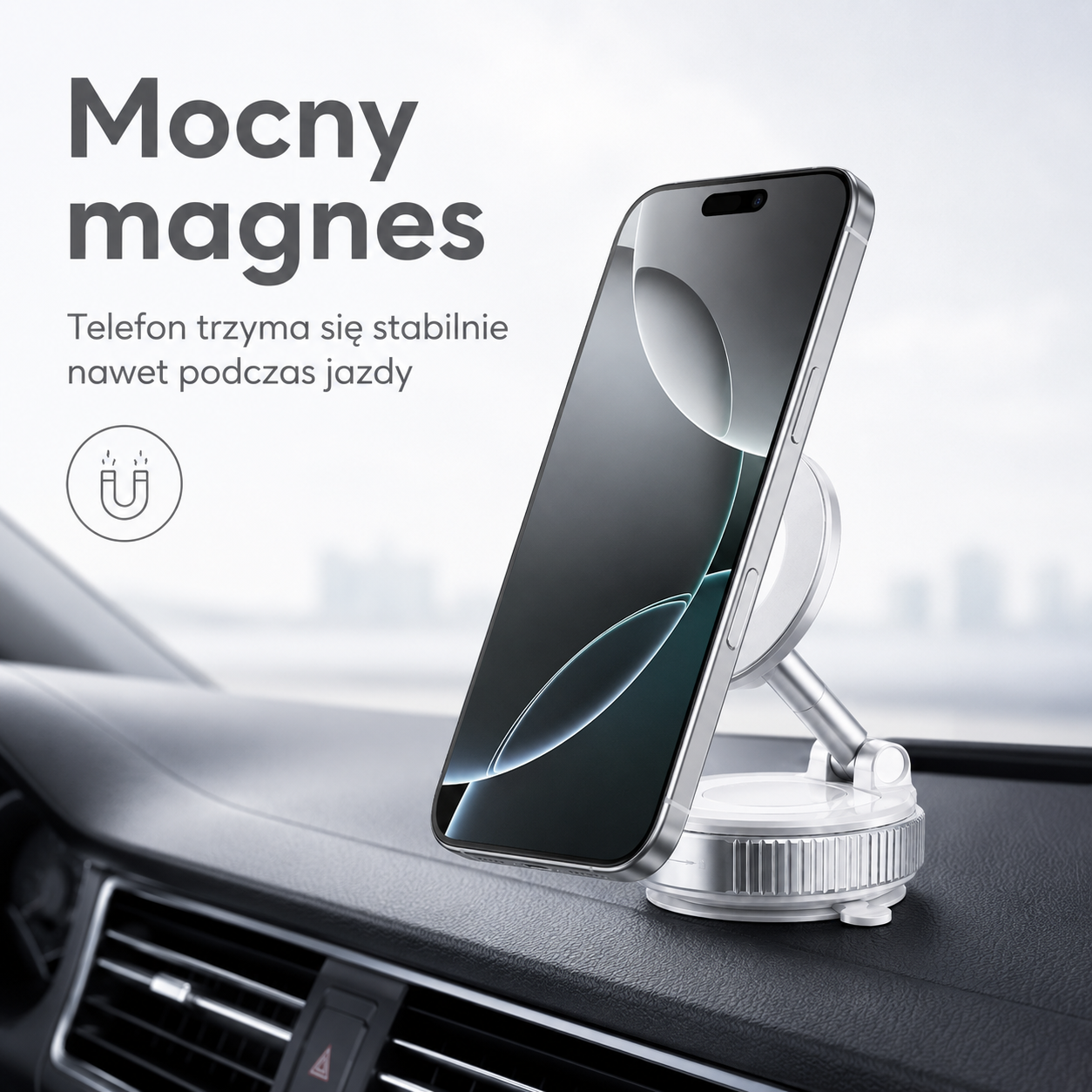 GlowGrip 360 — magnetyczny uchwyt samochodowy do telefonu