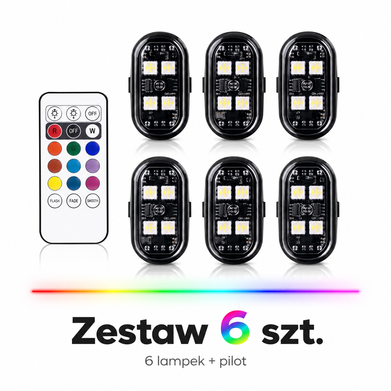 GlowFlash RGB — bezprzewodowe lampki LED do auta