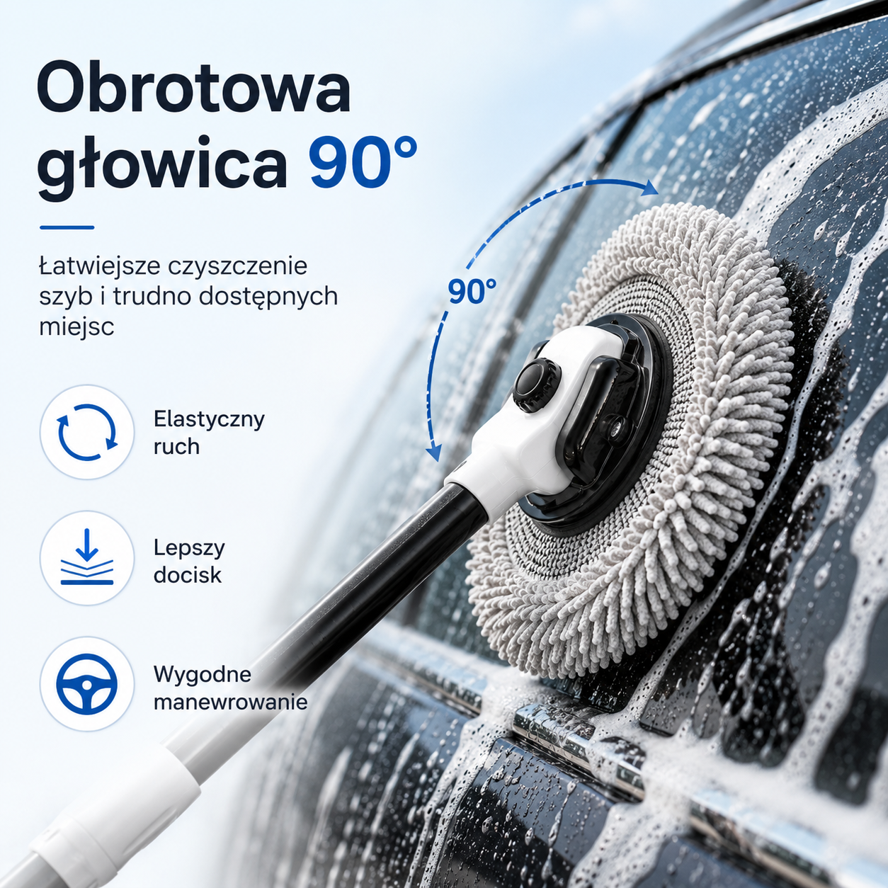 GlowWash Pro — teleskopowy mop do mycia auta