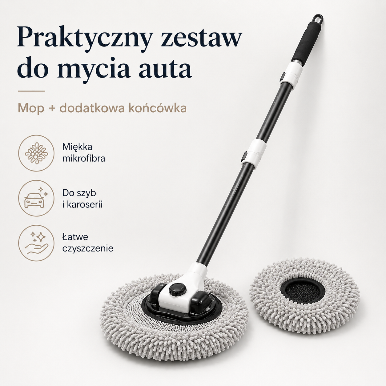 GlowWash Pro — teleskopowy mop do mycia auta