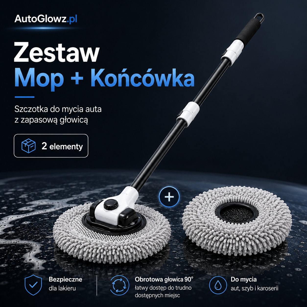 GlowWash Pro — teleskopowy mop do mycia auta